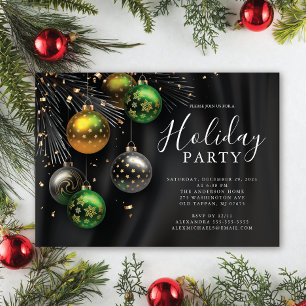 Elegant Ornaments Christmas Party Invitation