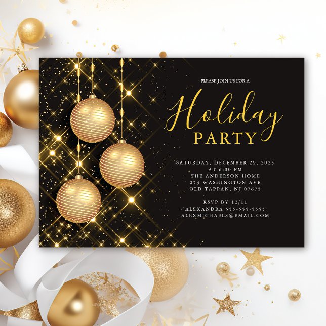 Elegant Ornaments Christmas Party Invitation (Creator Uploaded)