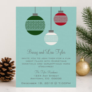 Elegant Ornaments Christmas Party Invite
