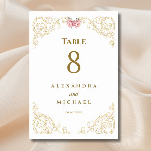Elegant Ornate Baroque Wedding  Table Number