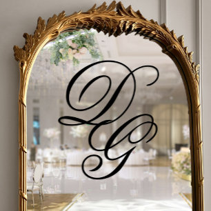 Elegant Ornate Black Script Monogram Wedding