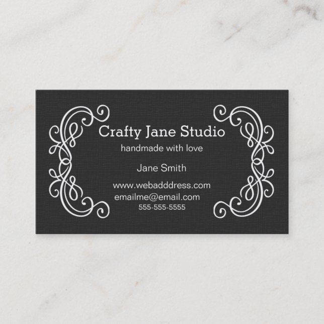 Elegant Ornate Business Card Design Template (Front)