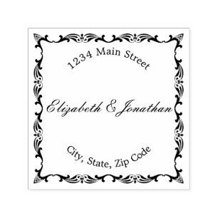 Elegant Ornate Celtic Border Return Address Self-inking Stamp