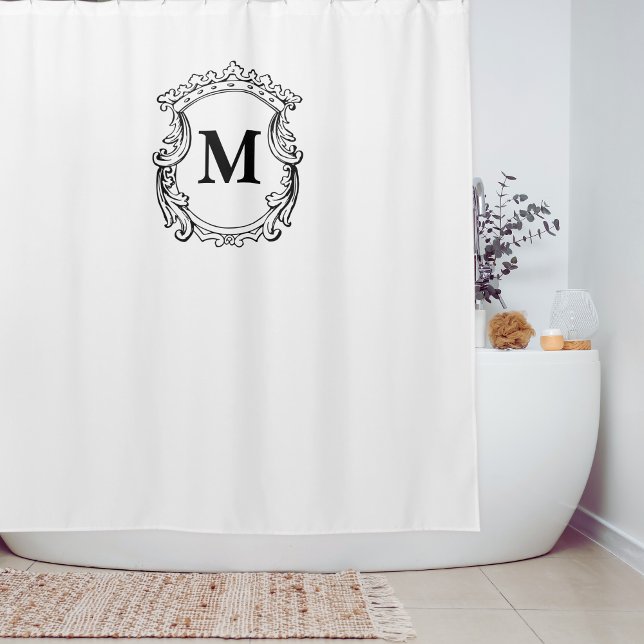Elegant Ornate Custom Monogram  Shower Curtain (Creator Uploaded)