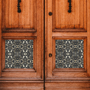 Elegant Ornate Faux Gold Damask On Black Decoupage Tissue Paper