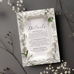 Elegant Ornate floral Green Leaves floral Details Enclosure Card