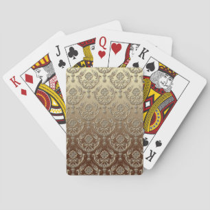 Elegant Ornate Gold Embossed Damask Playing Cards