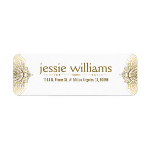 Elegant Ornate Gold Lace Ornament Return Address Label
