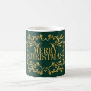 Elegant Ornate Gold Merry Christmas Coffee Mug