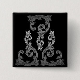 elegant Ornate Goth Design 15 Cm Square Badge