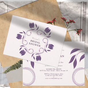 Elegant Ornate Paisley Fated Floral Bridal Shower Invitation
