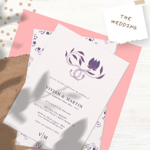 Elegant Ornate Paisley Fated Floral Wedding Invitation