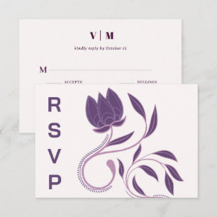 Elegant Ornate Paisley Fated Floral Wedding RSVP Card