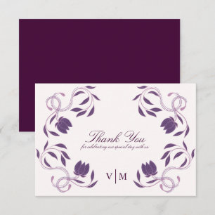 Elegant Ornate Paisley Fated Floral Wedding Thank You Card
