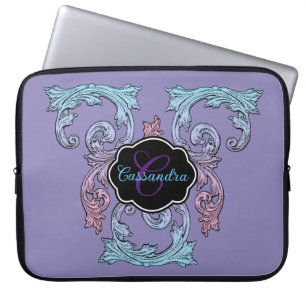Elegant, Ornate Personalised Vintage Victorian Laptop Sleeve