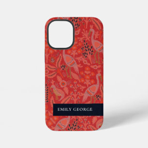 Elegant Ornate Red Classy Floral Peacock Pattern iPhone 12 Mini Case