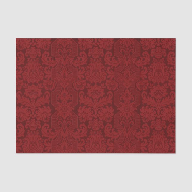 Elegant Ornate Red Victorian Damask Tissue Paper (Front)