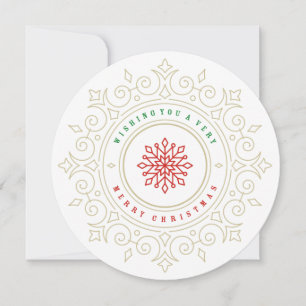 Elegant Ornate Snowflake Frame Holiday Greeting Card