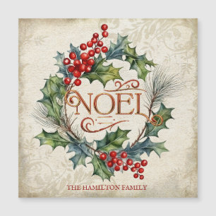 Elegant Ornate Vintage Style Noel Floral