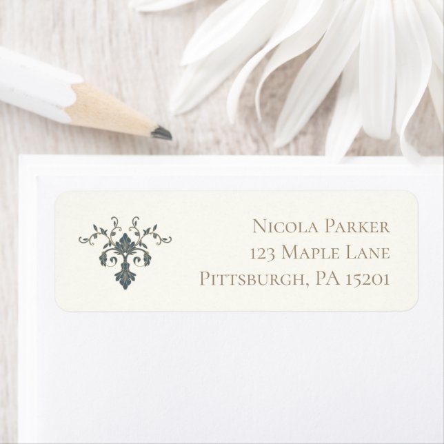 Elegant Ornate Wedding Return Address Label (Insitu)