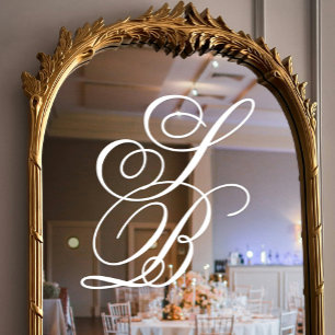 Elegant Ornate White Script Monogram Wedding