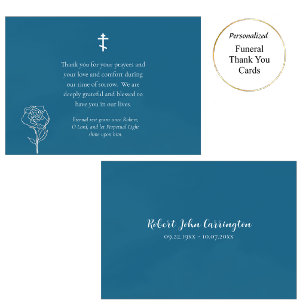Elegant Orthodox Christian Funeral Thank You Card