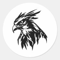 Elegant Osprey Head Silhouette in BW