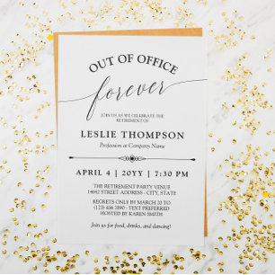 Elegant Out of Office Forever Retirement Party Invitation