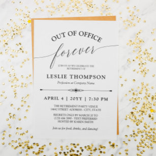 Elegant Out of Office Forever Retirement Party Invitation