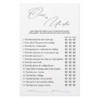 Elegant Over Or Under Bridal Shower Game Card