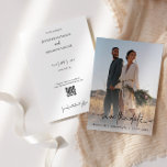 Elegant  overlay Calligraphy Save the Date Photo Invitation<br><div class="desc">Elegant jet simple Photo card for Wedding Save the Date. Personalised with your photo,  names and details.

Photo by freepick</div>