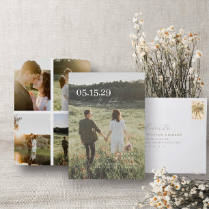 Elegant Overlay Modern Script Typography 5 Photo Save The Date