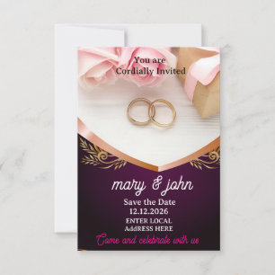 Elegant Overlay Photo Wedding Invitation   Modern 