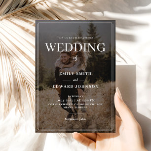 Elegant Overlay Simple Photo Wedding Invitation