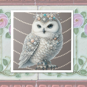 Elegant Owl Ceramic Tile