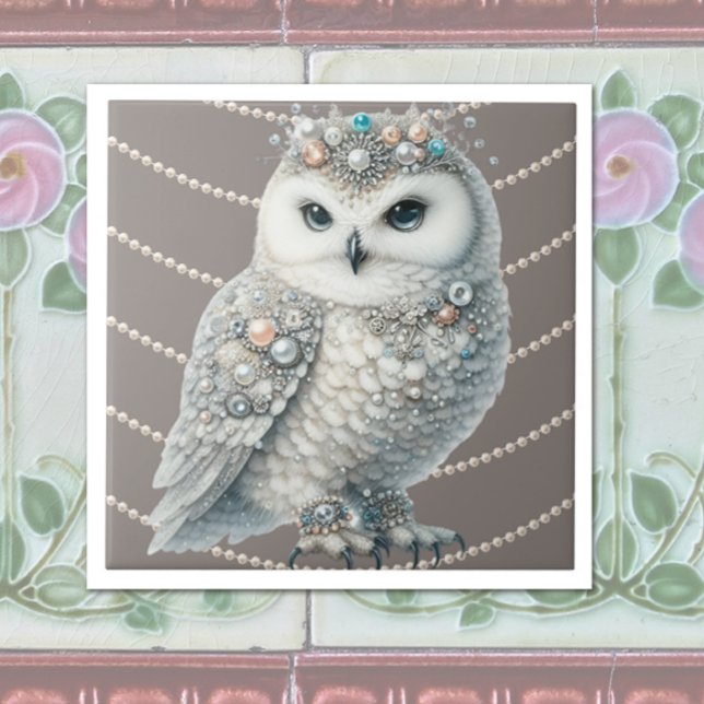 Elegant Owl Ceramic Tile (Creator Uploaded)