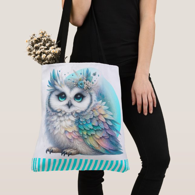 Elegant Owl Tote #2 See Back Bag (Close Up)