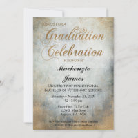 Elegant Painted Copper Graduation Party Invitation