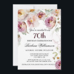 Elegant Painted Floral 70th Birthday Party Invitation<br><div class="desc">Start this special 70th birthday celebration in a elegant style with this beautifully feminine gentle floral invitation with watercolor mixed wildflowers and trailing greenery. All of the text can be personalised for your party including the guest of honour's age. If you have any special requests or require design assistance, just...</div>