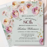 Elegant Painted Floral Surprise 80th Birthday  Invitation<br><div class="desc">Start this special surprise 80th birthday celebration in a elegant style with this beautifully feminine gentle floral invitation with watercolor mixed wildflowers and trailing greenery. All of the text can be personalized for your party including the guest of honor's age. If you have any special requests or require design assistance,...</div>