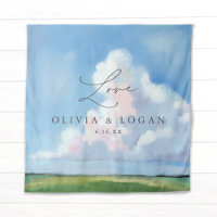 Elegant Painted Landscape Clouds Wedding Backdrop