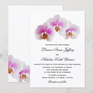 Elegant Painted Orchids Wedding Invitations