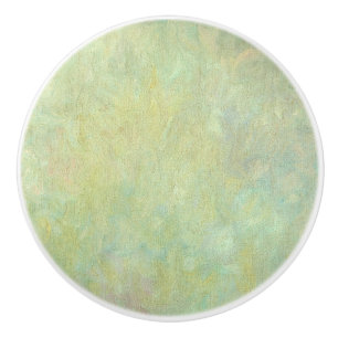 Elegant Painterly Textured Look Green Drawer Ceramic Knob