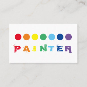Elegant Painters rainbow coloured dots Business Card