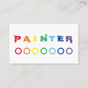 Elegant Painters rainbow coloured dots Business Card