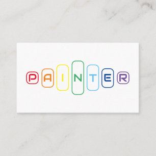 Elegant Painters rainbow coloured letters Business Card