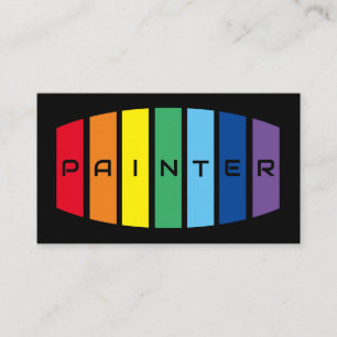 Elegant Painters rainbow coloured stripes Business Card