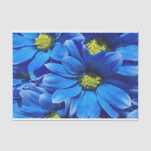 Elegant painting blue floral tissue paper