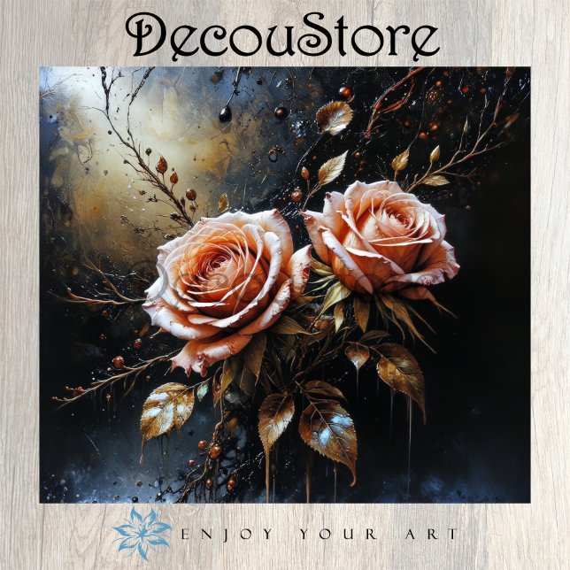 Elegant Pair of Roses Decoupage Tissue Paper (Creator Uploaded)