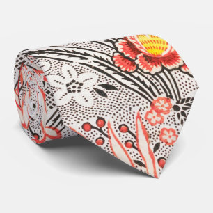 Elegant paisley Floral pattern Grey and pink  Tie